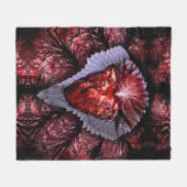 brennendes Herz Fleecedecke (Vorderseite (Horizontal))