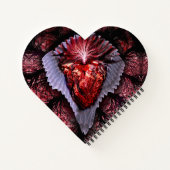 brennendes Herz Notizblock (Rückseite)