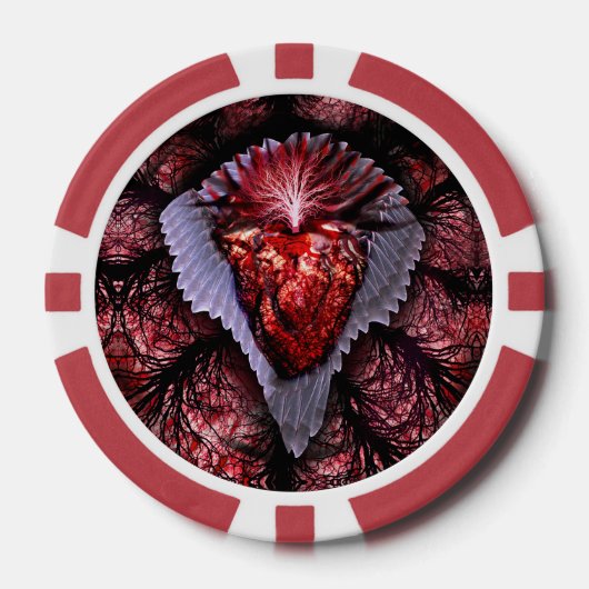 brennendes Herz Pokerchips (Vorderseite)