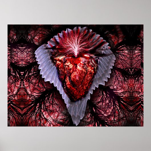 brennendes Herz Poster (Vorne)