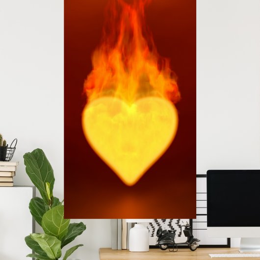 brennendes Herz Poster (Heimbüro)