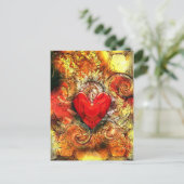 Brennendes Herz Postkarte (Stehend Vorderseite)