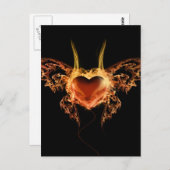 brennendes Herz Postkarte (Vorne/Hinten)