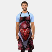 brennendes Herz Schürze (Getragen)