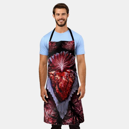 brennendes Herz Schürze (Getragen)