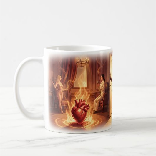 Brennendes Herz und Freiheitsposter Kaffeetasse (Links)