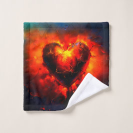 brennendes Herz Waschlappen