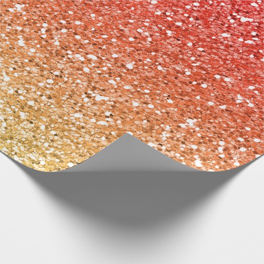 Brennendes Ombre mit Glitzer-Effekt Geschenkpapier (Ecke)