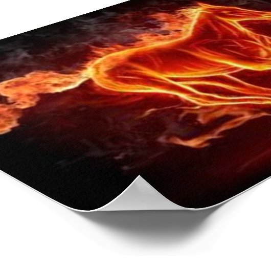 Brennendes Pferdewertplakat Poster (Ecke)