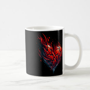 Brennendes rotes Valentinsherz in Flammen  Kaffeetasse
