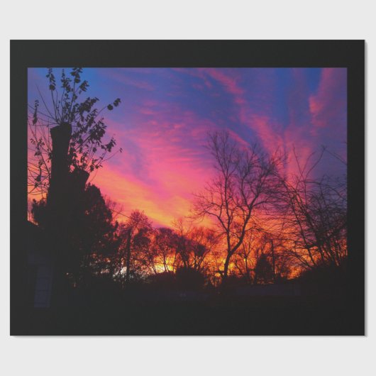 Brennendes Sonnenuntergang-Packpapier Geschenkpapier (Flach)