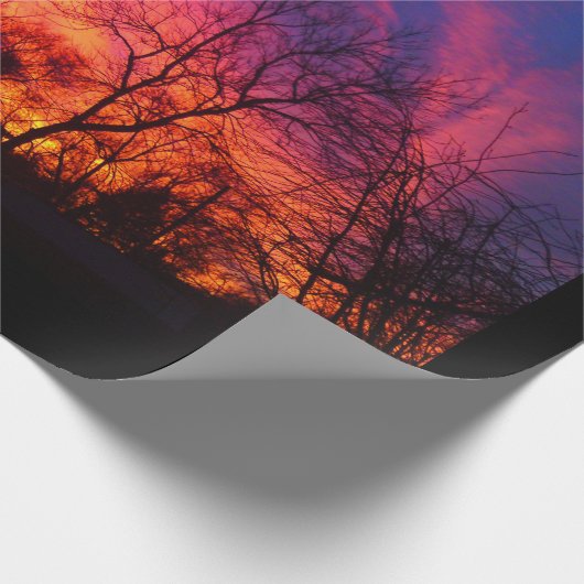 Brennendes Sonnenuntergang-Packpapier Geschenkpapier (Ecke)