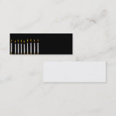 Brennendes Weiß Chanukkas Menorah leuchtet Mini Visitenkarte (Vorne/Hinten)