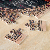 Brennendes Wikinger-Schiff bei Bestattungsritual Puzzle (Seite)