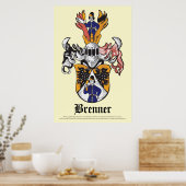 Brenner-Familienwappen-Poster 24x36 Poster (Küche)