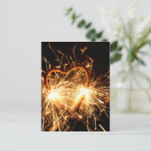 Brennfunkler in Herzform Postkarte (Stehend Vorderseite)