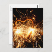 Brennfunkler in Herzform Postkarte (Vorne/Hinten)