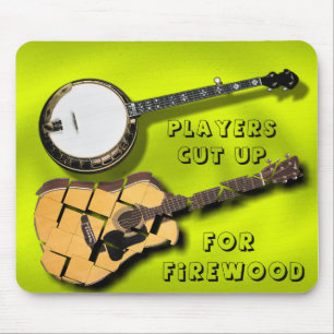 BRENNHOLZ DES BANJO-SPIELER-SCHNITT-UP-GUITARS-FOR MOUSEPAD