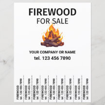 Brennholz für den Verkauf von Holz Flyer Abreißen 