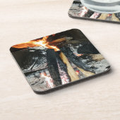 Brennholz Getränkeuntersetzer (Linke Seite)