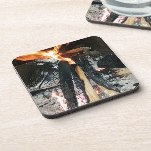 Brennholz Getränkeuntersetzer (Linke Seite)