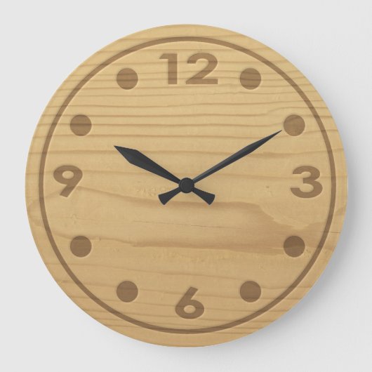 Brennholz Große Wanduhr (Vorderseite)
