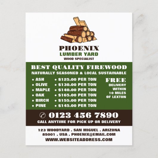 Brennholz, Holz/Holz/Holzgartenwerbung Flyer (Vorne)