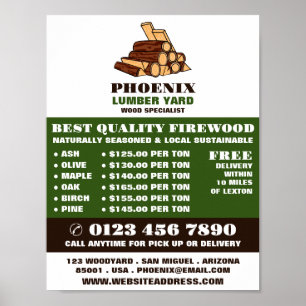 Brennholz, Holz/Holz/Holzgartenwerbung Poster