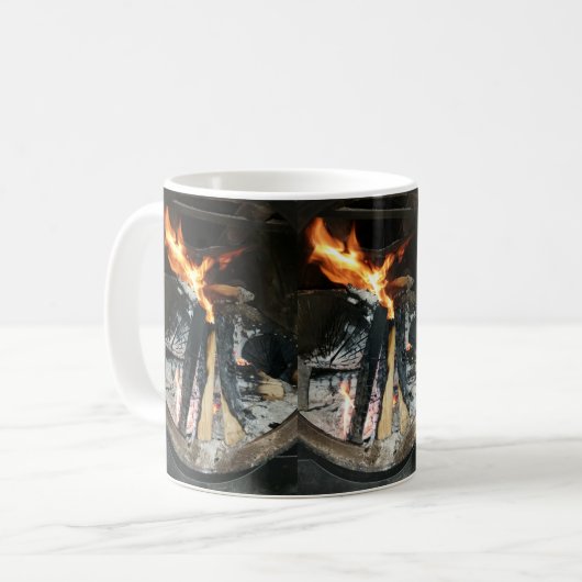 Brennholz Kaffeetasse (Vorderseite Links)