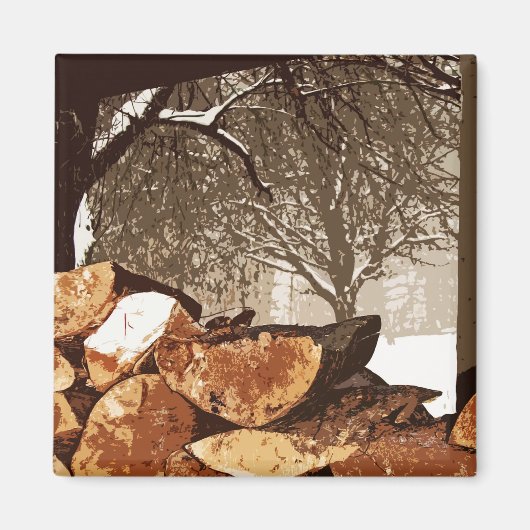 Brennholz Magnet (Vorne)