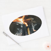 Brennholz Ovaler Aufkleber (Umschlag)