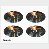 Brennholz Ovaler Aufkleber (Blatt)