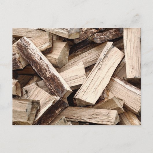 Brennholz Postkarte (Vorderseite)