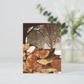 Brennholz Postkarte (Stehend Vorderseite)