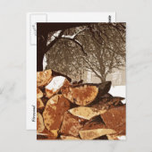 Brennholz Postkarte (Vorne/Hinten)
