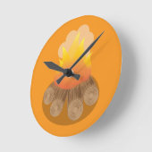 Brennholz Runde Wanduhr (Winkel)