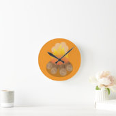 Brennholz Runde Wanduhr (Zuhause)