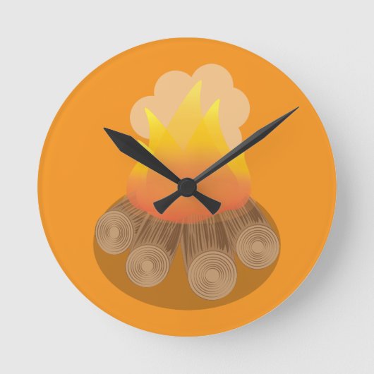 Brennholz Runde Wanduhr (Vorderseite)