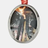 Brennholz Silbernes Ornament (Links)