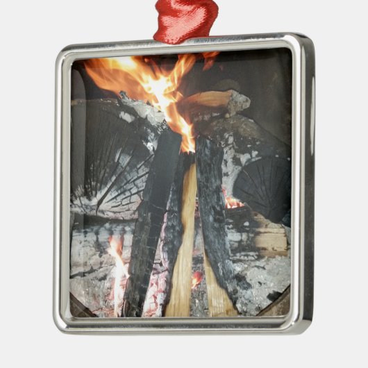 Brennholz Silbernes Ornament (Links)