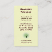 Brennholz Visitenkarte (Rückseite)