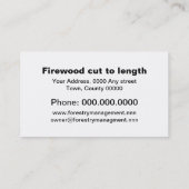 Brennholz-Visitenkarte Visitenkarte (Rückseite)