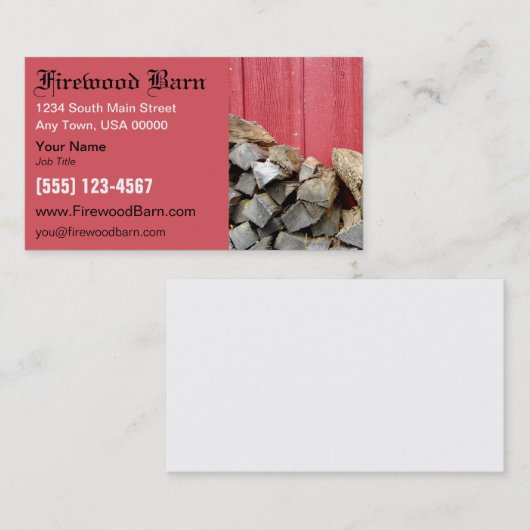 Brennholz-Visitenkarte Visitenkarte (Vorne/Hinten)