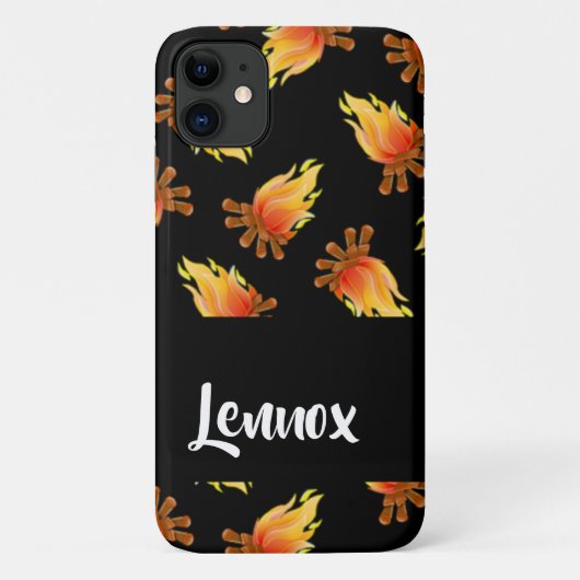 Brennholzmuster auf schwarz Case-Mate iPhone hülle (Rückseite)