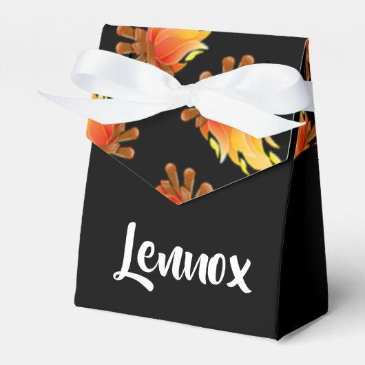 Brennholzmuster auf schwarz geschenkschachtel (Vorderseite)