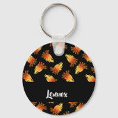 Brennholzmuster auf schwarz schlüsselanhänger (Vorderseite)