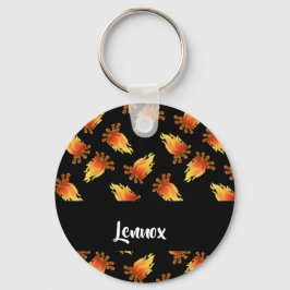 Brennholzmuster auf schwarz schlüsselanhänger