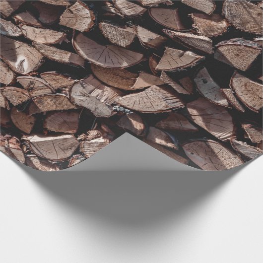 Brennholzplatte Geschenkpapier (Ecke)