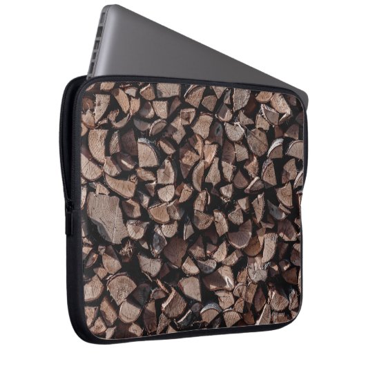 Brennholzplatte Laptopschutzhülle (Vorne Rechts)