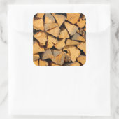 Brennholzwirbelsäge Quadratischer Aufkleber (Tasche)